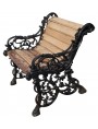 Castiron and teak armchair, design Coalbrookdale Company