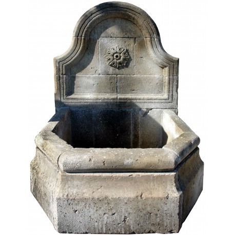 French Stone fountain in limestone with ball