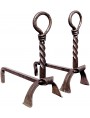 Forged iron andirons