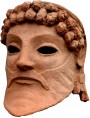Greek terracotta head - archaic Greek form