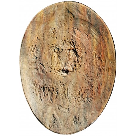 Terracotta shield from a cast of an artefact of Benvenuto Cellini