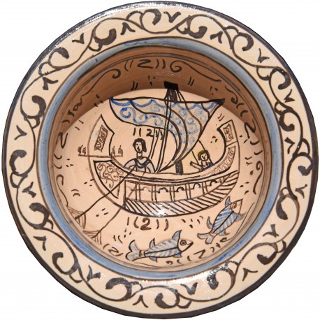 Bacini ceramici medioevali pisani - pesci e nave medievale