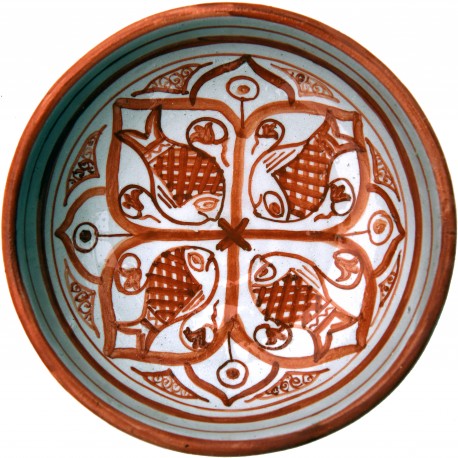 Copy of an ancient medieval four fishes dish