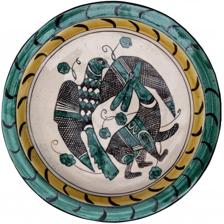 Bacini ceramici medioevali pisani - caccia col falcone