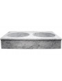 White Carrara marble sink with two oval basins