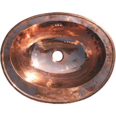 Lavandino ovale in Rame 42x32 cm