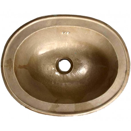 Lavandino ovale in ottone 48x38 cm