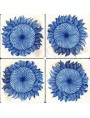 Majolica tile panel - blue sunflowers