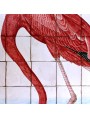 Fenicottero Flamingo americano di Audubon pannello di piastrelle in maiolica