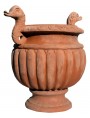 Terracotta Calyx vase with Satyrs