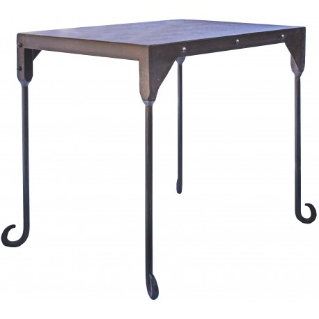 Small rectangular Table with sheet metal top
