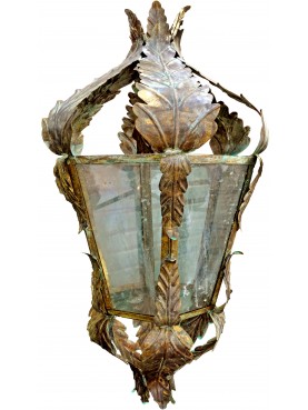 Grande lanterna Italiana in Ottone dei primi '900