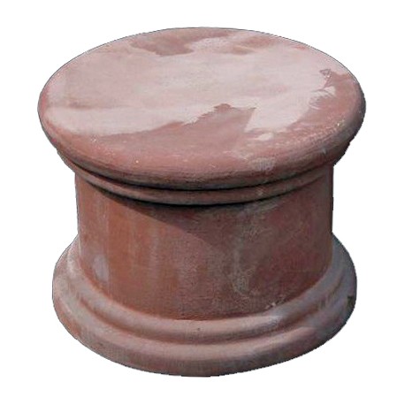 Terracotta small cube H.29cms/Ø40cms for vases and sculptures