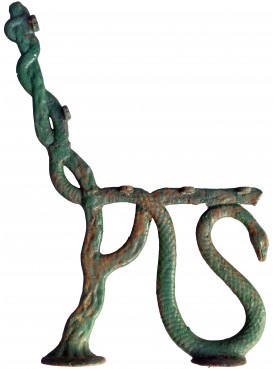 Gambe originali di antica panchina in ghisa serpenti