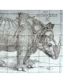 Durer rhino majolica tiles panel - 70 tiles