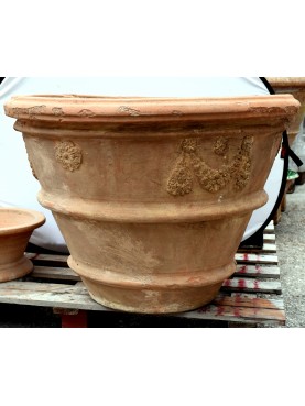 Original ancient Great citrus vase Ø82cms with festoons from Impruneta