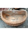 Antique semicircular terracotta basin from Impruneta