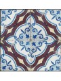 Majolica ancient tile blue and manganese