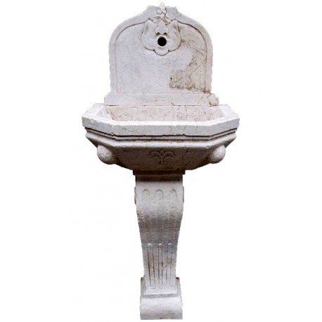 French Lime stone fountain with leg
