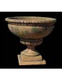 Round vase with rope terracotta flowerpot