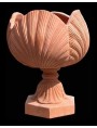 Tulipan vase with four petals, terracotta