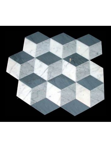 Optical marble floor rhombuses shape