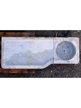 Ancient Ligurian white Carrara Marble sink