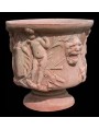 Vase with child and masks terracotta Impruneta