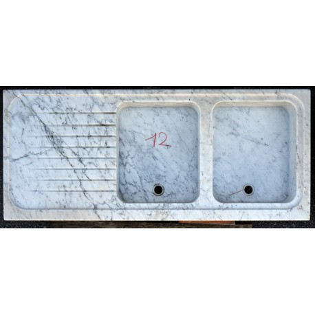 Ancient Tuscan white Carrara Marble sink double basin