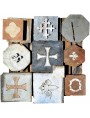 Selection of tiles with marble tarsia our production