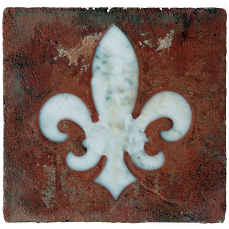 Terracotta tile with Florence lily
