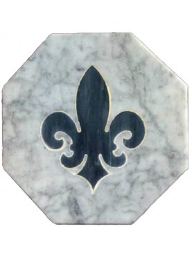 Octagonal ancient tile with lily