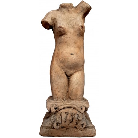 small Venus terracotta statue with base