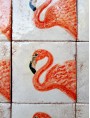 Majolica tile phoenicopterus flamingos 15x15 cm