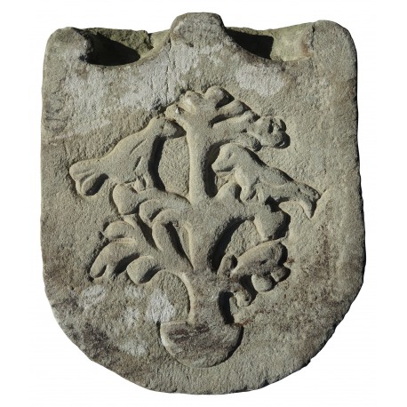 Stone coat of arms - tree with birds