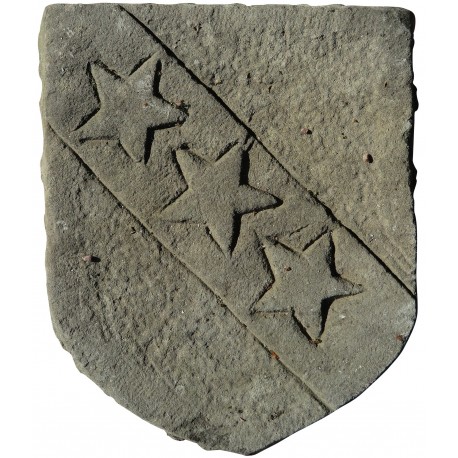 Stone coat of arms three stars