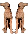 Terracotta dogs pair