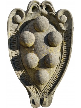 antico Stemma Mediceo in pietra serena fiorentina