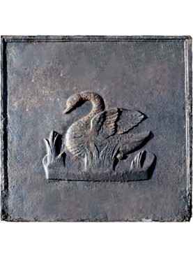Cast iron ancient Fireback swan