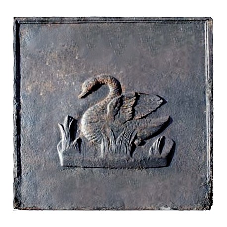 Cast iron ancient Fireback swan