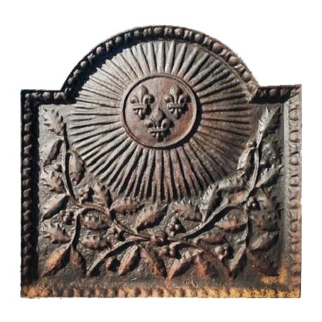 Fireback cast iron sun and holly branch