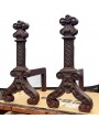 Forged iron andirons