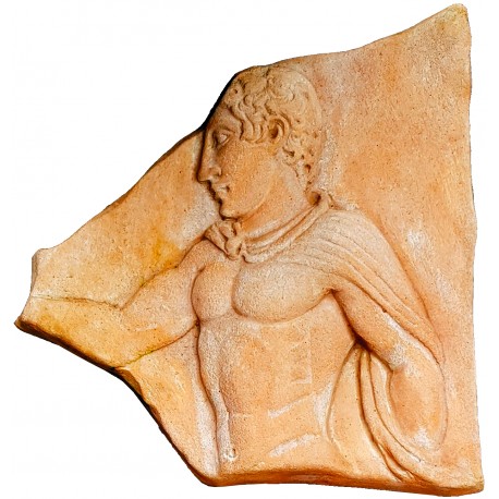 Terracotta bas-relief - copy of a fragment of the Museum of Villa Giulia in Rome