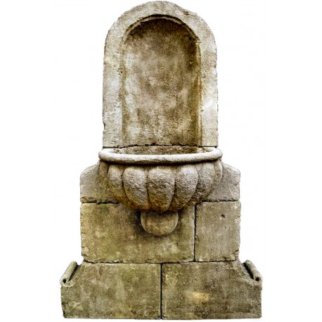 Stone fountain with basin