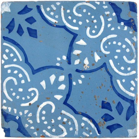 Majolica ancient tile blue