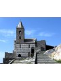 The church of San Pietro and the calcareous white rocks