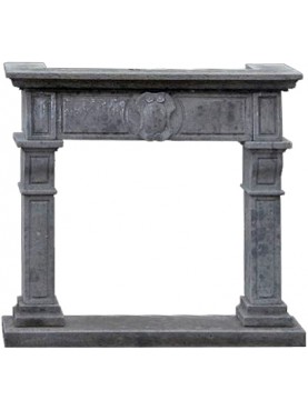 Peperino Fireplace with coat of arms