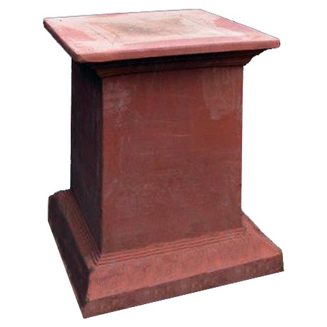 Supporto per statue e vasi H.61cm/45x45cm in terracotta strigilato