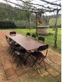 Rectangular forged iron table 220 cm with 8 cinemino chairs
