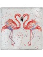 Tile 30x30 cm maiolica two Flamingos